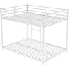 Streamdale Full over Full Metal Bunk Bed, Low Bunk Bed with Ladder, White - 4 of 4