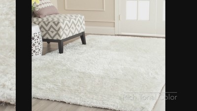 South Beach 6' x 6' Silver Synthetic Shag Rug