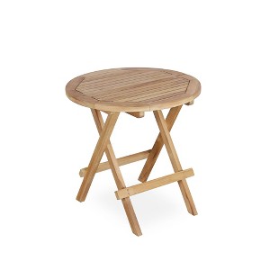 BENCMATE Desks, Portable Folding Table with X-shaped Stable Bracket, Multi-Purpose Table for Picnic, BBQ, Hiking, Brown, 19.68"*19.68"*19.68" - 1 of 4