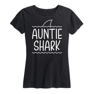 Women's - Instant Message - Auntie Shark Short Sleeve Graphic T-Shirt - 1 of 4