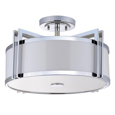 10.3" Orb 3 Light Semi Flush Chrome - Safavieh