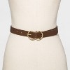 Women's Double Buckle Belt - A New Day™ Brown - 2 of 2