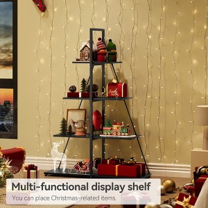 4-Tier Ladder Bookshelf, Versatile A-Shaped Bookcase, Tall Ladder Shelf Storage Organizer, Ladder Display Shelf for Living Room, Home Office - 1 of 4
