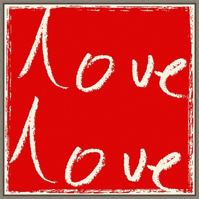 Amanti Art Love Love by Jenny Frean Canvas Wall Art Print Framed 22-in. x 22-in.