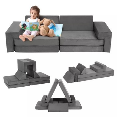 8 Piece Soft Modular Kids Play Couch for Boys and Girls