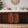2-in-1 Wooden Dog Crate and End-of-Bed Bench Ottoman with Cushion, Furniture-Style Indoor Kennel for Bedroom or Living Room-The Pop Home - 2 of 4