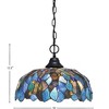 Toltec Lighting Any 1 - Light Pendant in  Matte Black with 16" Blue Mosaic Art Glass Shade - 2 of 2