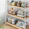 Simple Trending Wire Storage Basket with Dividers, Pantry Organization and Storage Bins Cabinet Metal Basket, Extra Large 6 Inch Deep, 6 Pack , Black - 2 of 4