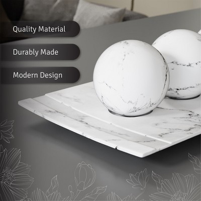 White Marble Decorative Tray and Orb Set for Home Decor