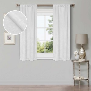 Modern Geometric Waves Room Darkening Semi-Blackout Curtains, Set of 2 by Blue Nile Mills - 1 of 4