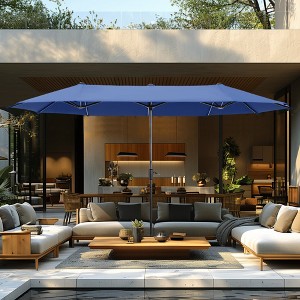 Captiva Designs 13ft Double-Sided Patio Umbrella, Large Rectangle Outdoor Market Umbrella - 1 of 4