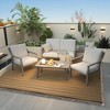HAPPATIO 4-Piece Outdoor Patio Furniture Set , Aluminum Outdoor Conversation Set Perfect for Porch, Deck, Garden - 2 of 4