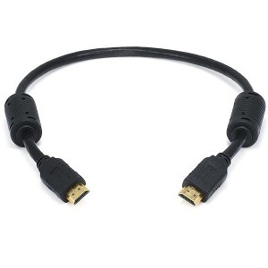 Monoprice High Speed HDMI Cable - 1.5 Feet - Black | 18Gbps, 4K @ 60Hz, 28AWG, HDR, YUV 4:4:4, ARC, Compatible with UHD TV, Blu-ray, PC, Projector - 1 of 4