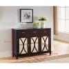 Kings Brand Furniture - 3-Door Sideboard Buffet Server Cabinet, Mirrored Doors/Espresso - image 4 of 4