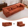 Oversized 3 Seater Circle Fleece Convertible DIY Boneless Modular Sectional Sofa with 3 Pillows - 4 of 4