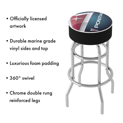 Black Metal Swivel Bar Stool with Padded Seat