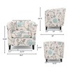 CAVINAS Modern Club Accent Chair,Plush Fabric "Bathtub" Design Armchair with Birch Wood Legs,Comfy Lounge Chair for Living Room,Bedroom,White+Blue - 3 of 4