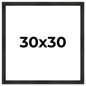 PosterPalooza | 30x30 Wide Barnwood Picture Frame, UV Acrylic, 6 Finishes - Grey, Brown, White, and Black - 1 of 4