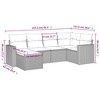 vidaXL Garden Sofa Set Brown PE Rattan 6-piece set Adjustable Feet - 3 of 4