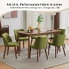 Set of 2 Linen Upholstered Dining Chairs – Wing Backrest,  Wood Legs & Thick Cushions for Kitchen, Dining, or Living Room - 4 of 4