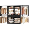 Aheaplus Set of 2 Closet Storage Organizer with Hanging Rods and Drawers, Walk-in Closet System with Adjustable Shelves and Shoe Rack - 2 of 4