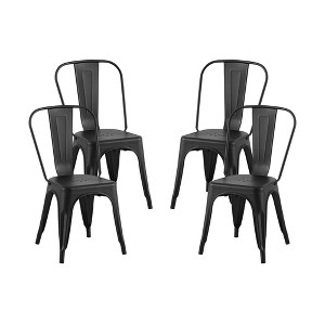 IHOMEADORE 18Inch Industrial Metal Dining Chairs set of 4 - 1 of 4