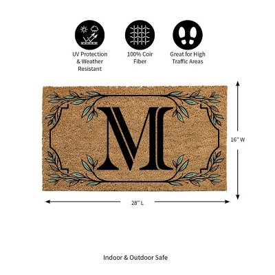 28" x 16" Personalized Coir Outdoor Monogram Doormat