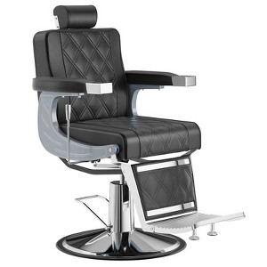 Karl Home Modern Style Heavy Duty Hydraulic Recline Barber Chair Black - 1 of 4