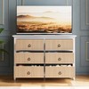 Zstar 6 Drawer Dressers for Bedroom, Chest of Drawers with Storage & Waveform Fluted Panel Design - 2 of 4