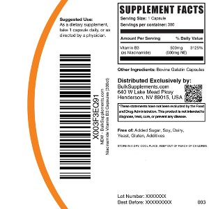 BulkSupplements Niacinamide (Vitamin B3) Capsules - 1 of 4