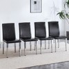 APRILSOUL34.65"Set of 4 white PU leather backrest chairs with silver metal legs - The perfect combination - 2 of 4