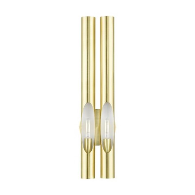 Acra Satin Brass 2-Light Dimmable Wall Sconce