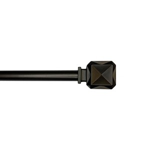 Versailles Scencillo Boxy Steel Heavy Duty Curtain Rod Set for Windows Bronze - 1 of 4