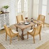 TUYOHW Farmhouse Rattan Dining Chairs,Boho Style Side Chairs Soft Linen Upholstered,Solid Rubberwood Kitchen Chairs,Home Decor,300lbs Capacity - 3 of 4