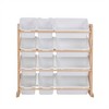VECELO Kids Bookshelf Toy Storage with 12 Bins, Wooden Toy Rack for Toddlers, Large-Capacity Playroom Storage for Books or Toys - 2 of 4