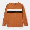 PATPAT Family Matching Outfits Cotton Rib Knit Colorblock Long Sleeve Bodycon Dresses and Sweatshirts Tops Sets, Colorblock - 4 of 4