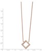 Chisel Stainless Steel Rose IP-plated Cubic Zirconia Pendant on a 17" Cable Chain Necklace with a 2.5" Ext. - 2 of 2
