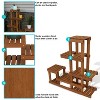 Sunnydaze Indoor/Outdoor Meranti Wood with Teak Oil Finish 7-Tiered Succulent Flower Plant Stand Display Shelf - 36" - Brown - 2 of 4