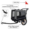Lyngins Large 2-in-1 Bike Trailer & Push Cart for Pets with Detachable Bike Hitch & Push Handle, Convertible Dog Stroller with All-Terrain Wheels - 3 of 4