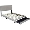 Queen Size Upholstered Bed Frame, 43.5''/ 47.5'' Adjustable Tufted Headboard, 2 Drawers, Storage for Bedroom, Beige - 2 of 4
