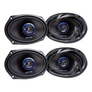 Autotek 4 Pack Street Machine 6 x 9 Inch 3-Way Car Audio Coaxial Speakers with Neo Mylar Soft Dome Tweeters for Crystal Clear Sound and Poly Cones - 1 of 4