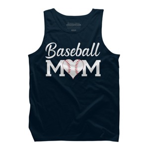 Men's Design By Humans Baseball Mom Heart By shirtpublic Tank Top - 1 of 2