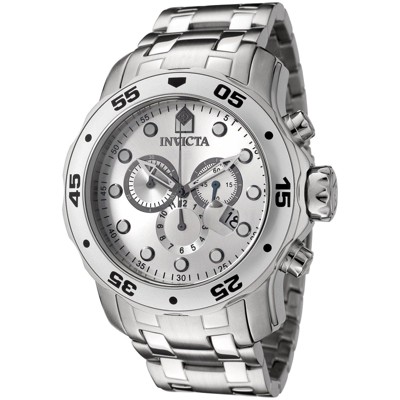 Invicta 0071 Men's Pro Diver SS Silver Dial Chronograph Watch