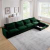Oversized 157.5" Corduroy Cloud Modular L-Shaped Sectional Sofa with Big Deep Seat and Storage Ottoman, 5-Piece Free combination Sofa - 4 of 4