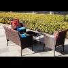 Gulches Blue Four-Piece Sofa Set Table PE Rattan Outdoor Furniture HY4-001 Box *1 With Sapphire cushion - 4 of 4