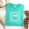 Simply Sage Market S.W.Smiley Checkered Floral Outline Garment Dyed Tee - 2 of 4