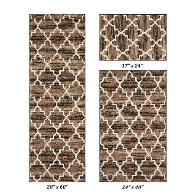 Savio Collection 100% Micro Polyester 3 Piece Bath Rug Set - Better Trends