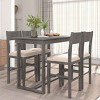 5 Piece Farmhouse Counter Height Dining Set,47'' Rectangular Wood Dining Table and 4 Upholstered Chairs,Small Space Dining Table Set-Coolbibila - 2 of 4