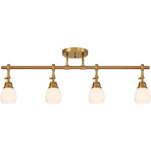 Pro Track Elm Park 4-Head Wall or Ceiling Track Light Fixture Kit Spot Light Directional Adjustable Gold Finish Glass Modern Kitchen Bathroom 36" Wide - 1 of 4