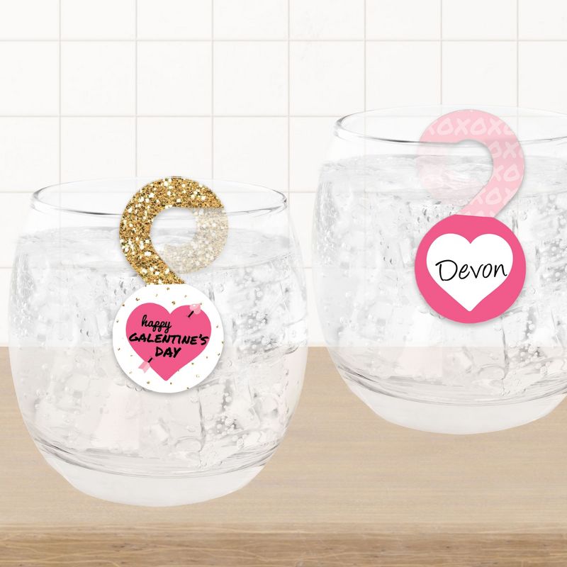 Big Dot of Happiness Be My Galentine - Galentine's & Valentine's Day Party Paper Beverage Markers for Glasses - Drink Tags - Set of 24, 4 of 10